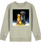 Kids Sweatshirt | Batida & Foxi letzer Abend featuring cute dogs and a lantern design on Eco-Heather fabric.