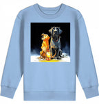 Kids Sweatshirt | Batida & Foxi letzer Abend in Blue Soul featuring two cartoon dogs with a lantern.