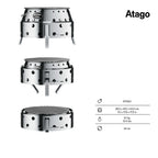 Atago Grill in different positions showcasing its compact design and dimensions for outdoor cooking adventures.