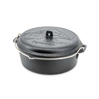 Gusseisen Feuertopf für Abenteuerküche, 3.5L mit Deckel, optimal für Eintöpfe und Grillgerichte