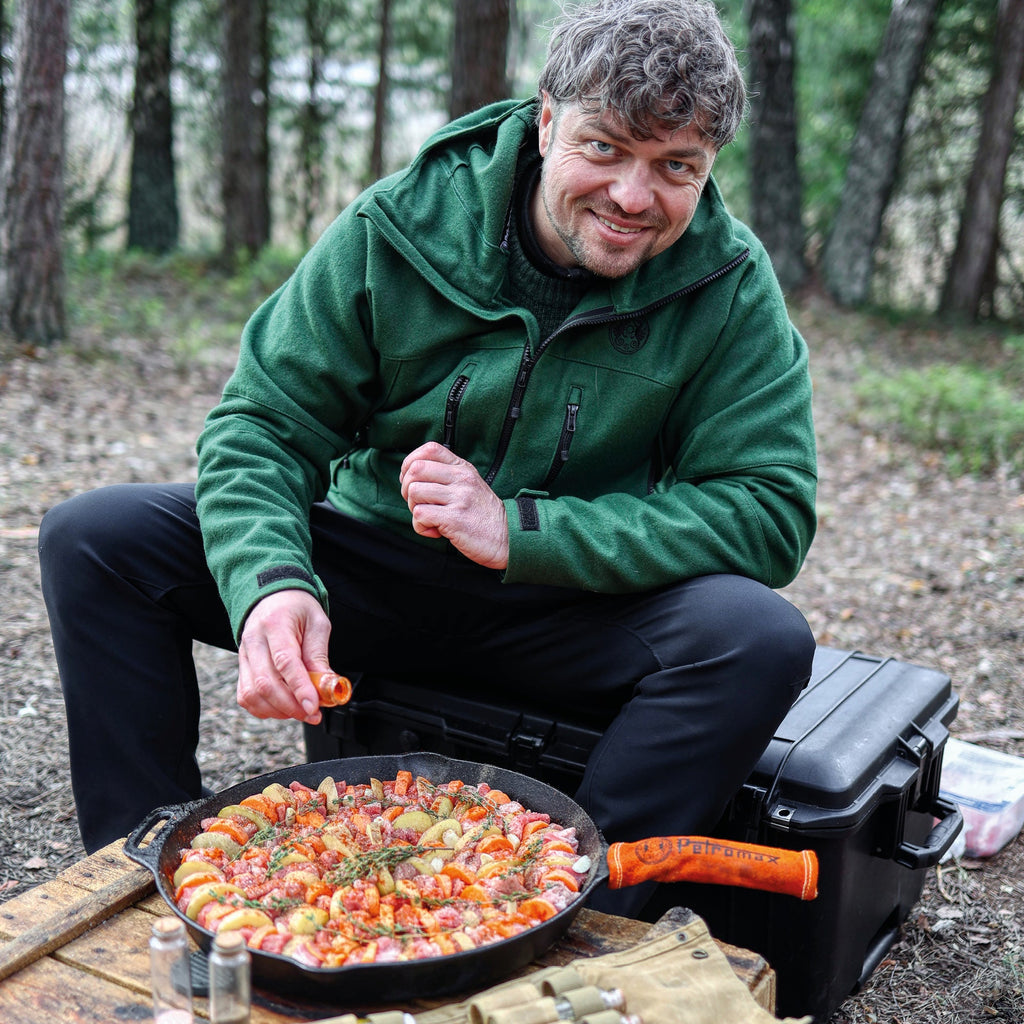 Grill-Feuerpfanne mit Stiel