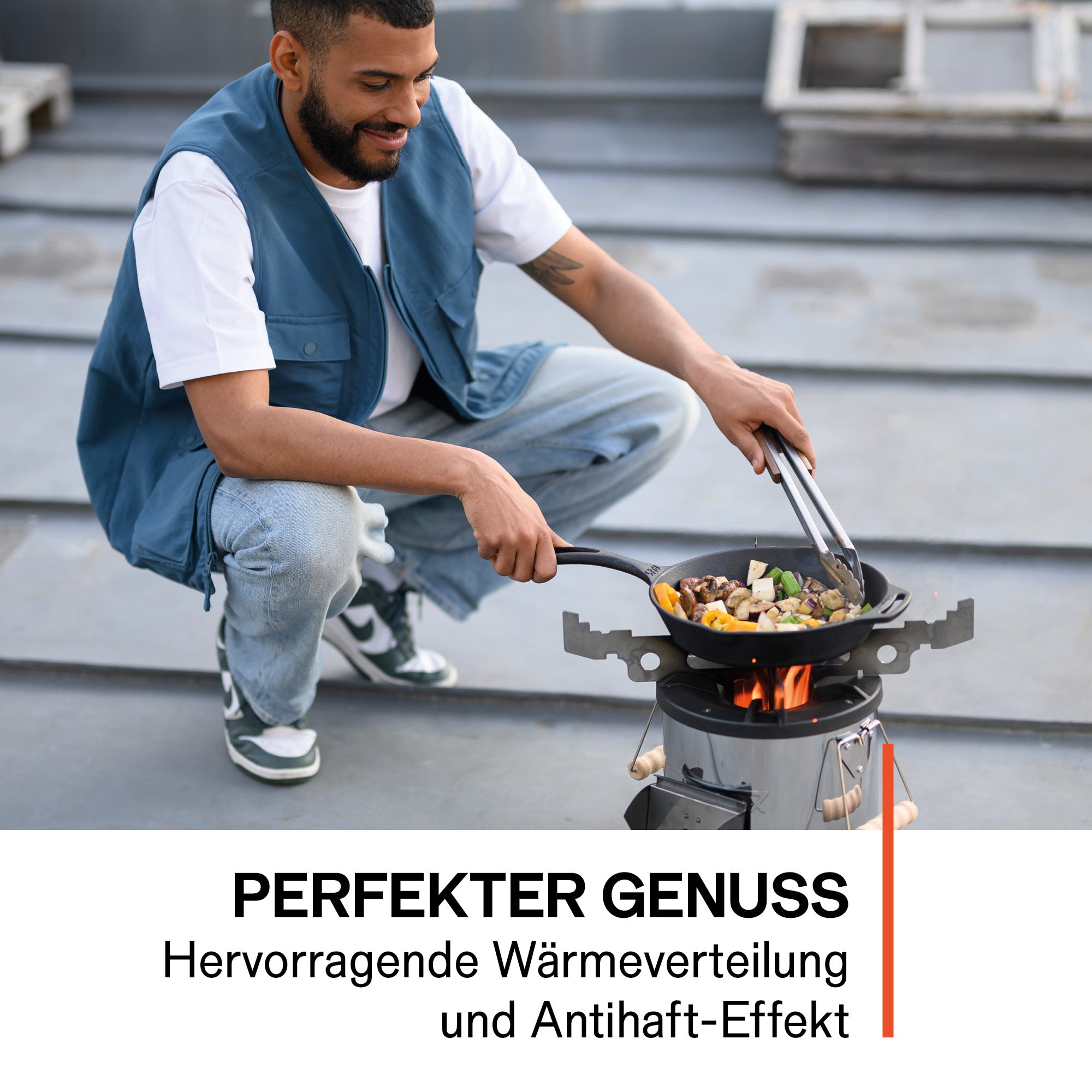Grill-Feuerpfanne mit Henkel