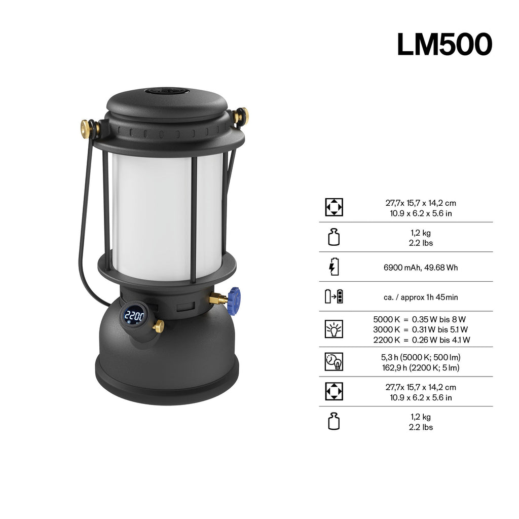 LM500 LED Laterne - Schwarz