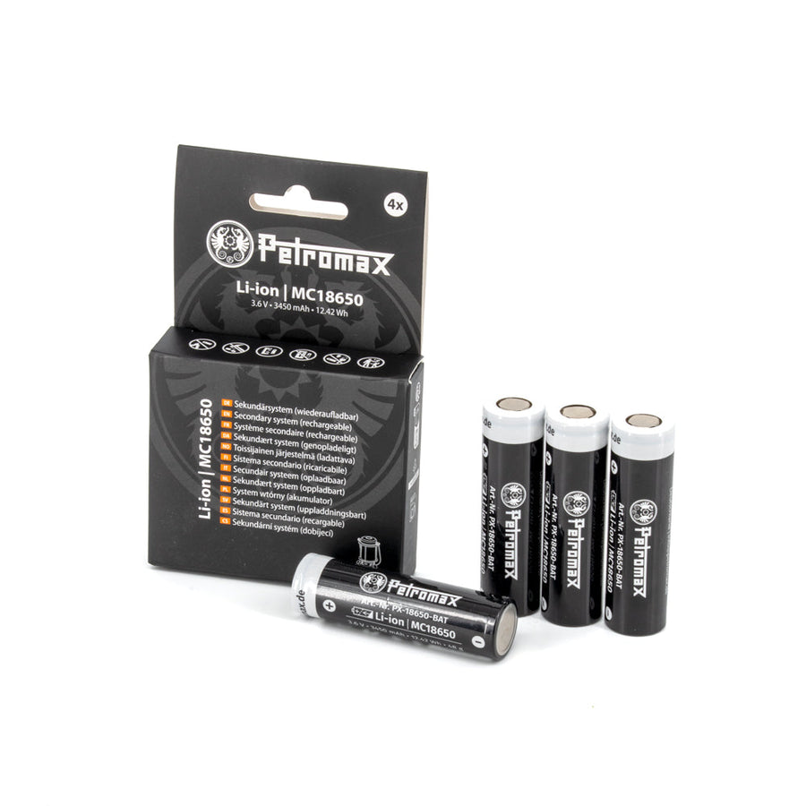 Wiederaufladbare Li-Ion Akkus 18650 – 3,6 V, 3450 mAh - 4er-Pack, ungeschützt