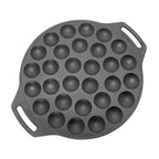 Poffertjespfanne aus Gusseisen zur Zubereitung von 30 niederländischen Mini-Pfannkuchen gleichzeitig.
