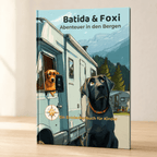 Batida & Foxi Kinderbuch – Abenteuer in den Bergen, Kinderbuch mit zwei Labradore auf Entdeckungsreise.