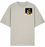 Unisex Loose Fit T-Shirt | Laternenmoment mit Batida & Foxi in Natural Raw color with printed dogs design.