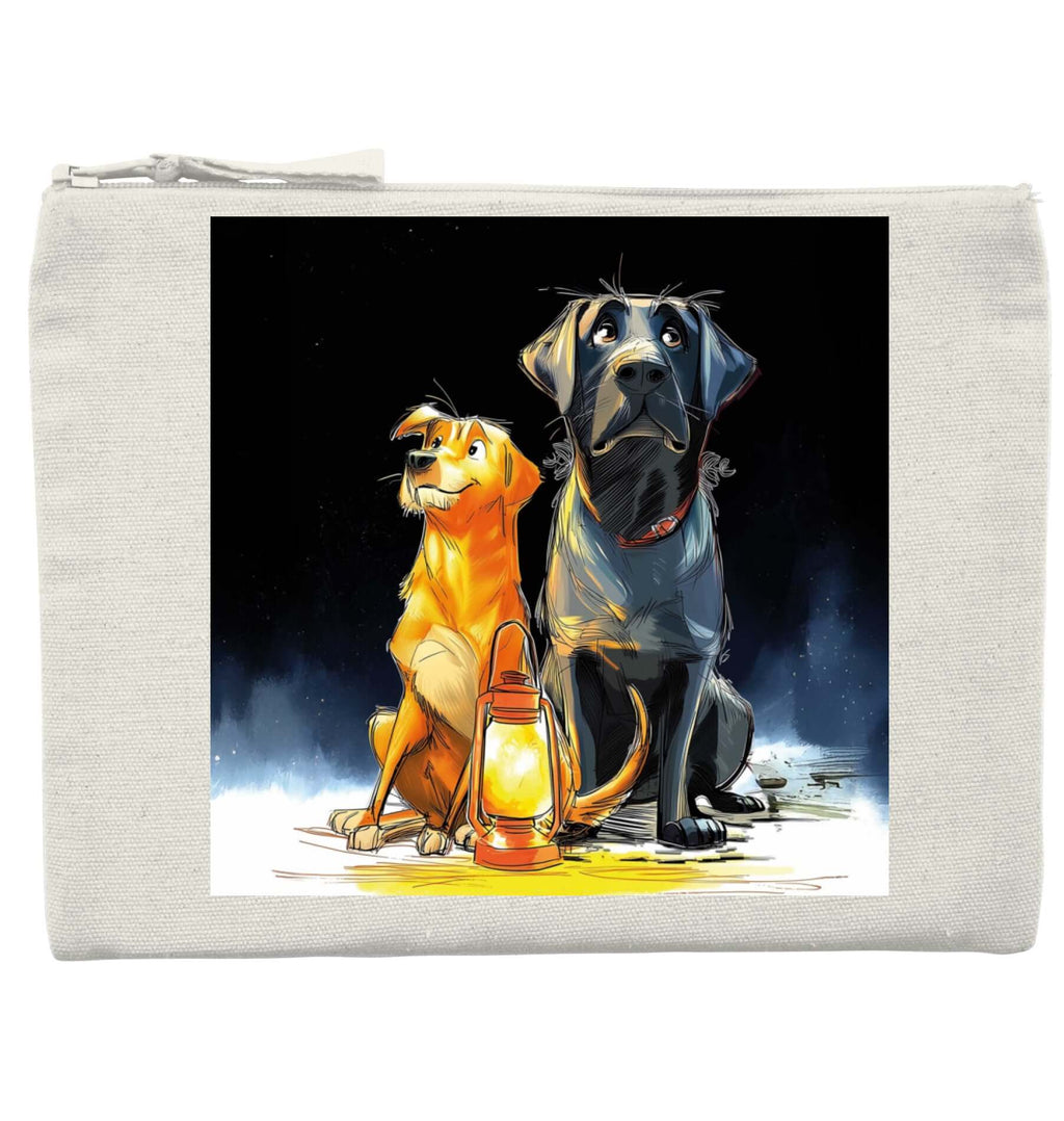 Federmäppchen Kinder – Batida & Foxi Pencil Case featuring cartoon dogs with lantern, perfect for school and storing supplies.