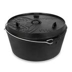 Feuertopf (Dutch Oven) von Petromax, gusseiserner Topf mit Deckel, ideal für Garten und Grill, Größe ft18.