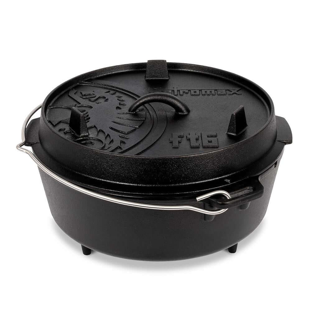 Feuertopf (Dutch Oven) von Petromax, 5.5L mit Füßen, ideal für Kochen am offenen Feuer.