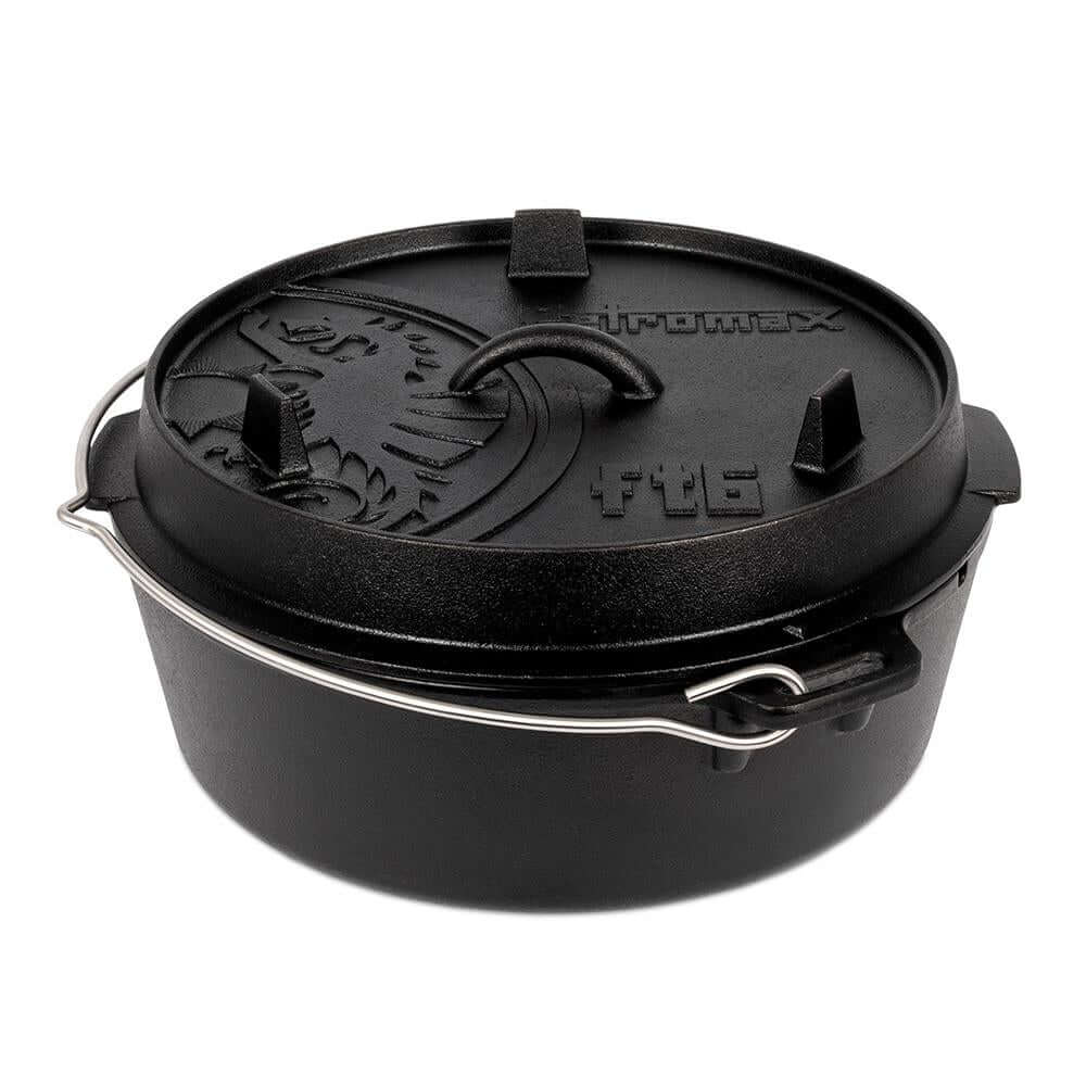 Feuertopf (Dutch Oven) von Petromax, 5.5L Gusseisen Topf für Kochen am offenen Feuer, perfekt für 4-8 Personen.