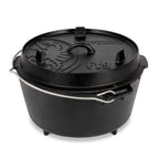 Feuertopf (Dutch Oven) von Petromax aus Gusseisen mit Füßen, ideal für das Kochen am offenen Feuer, 7.5L.