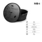 Feuertopf (Dutch Oven) von Petromax, ideal für das Kochen am offenen Feuer mit Gusseisen-Design.