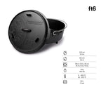 Feuertopf (Dutch Oven) von Petromax, aus Gusseisen, ideal für Kochen am offenen Feuer oder im Garten.